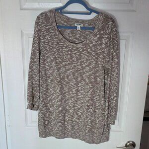 Old Navy Voop-Neck Cotton-Stretch Sweater Womens in Cream Sz XXL